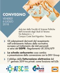 CONVEGNO ATSC ALL’UNIVERSITÀ DI TERAMO: FATTURA ELETTRONICA, SCHEDA CARBURANTE E GDPR